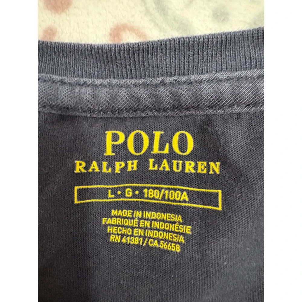 Polo Ralph Lauren Mens Navy Blue Crew Neck Short Sleeve T-Shirt Size Large Pony